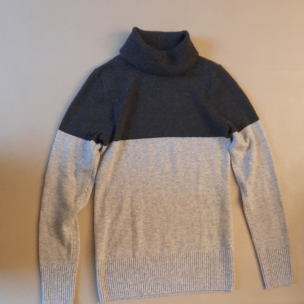 J. Crew Women's Charcoal and Light Gray Turtleneck Sweater Size XXS New